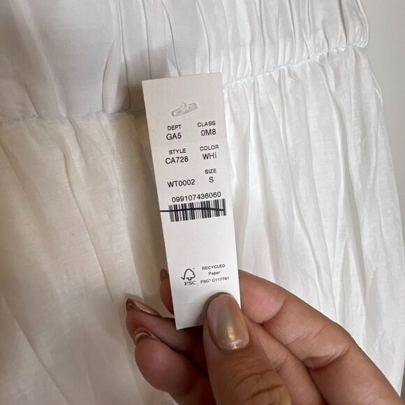 J. Crew Amelia Maxi Skirt in Crinkle Cotton White Size Small NWT - Picture 3 of 8